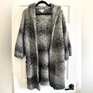Chic Black and Gray Knit Cardigan